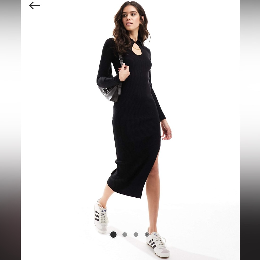NWT Mango Loop Collar Knit Midi Dress